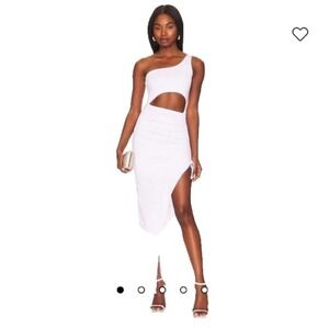 superdown XXS Alanie Maxi Dress One Shoulder Cut Out Maxi White NWOT MSRP $98